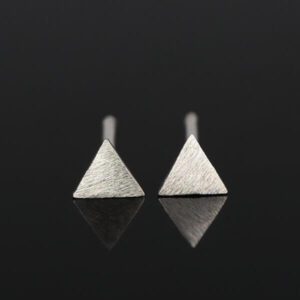 Silver And Gold Triangle Tiny Stud Earrings - Tejaani Jeweller