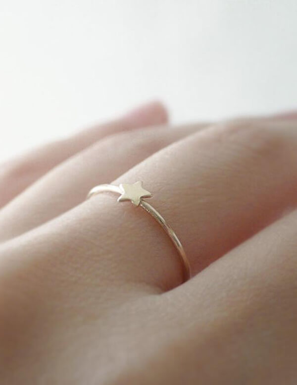 Gold And Silver Tiny Star Ring - Tejaani Jeweller