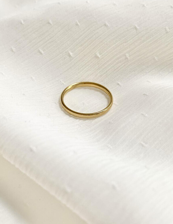 Simple Gold and Silver Minimalist Ring Band - Tejaani Jeweller