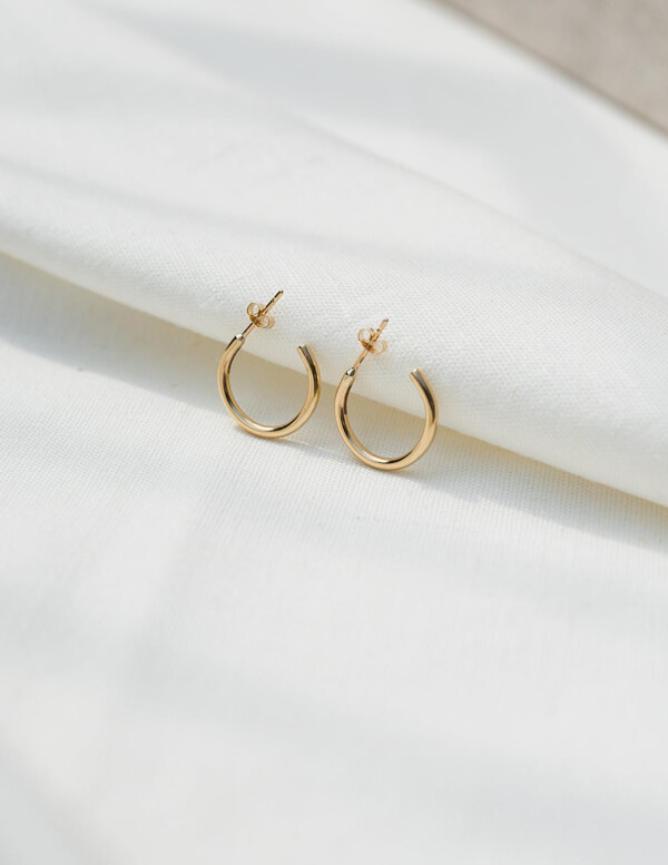 Gold And Silver Classic Hoop Stud Earring - Tejaani Jeweller