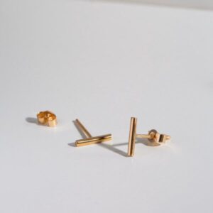 Minimalist Gold And Silver Bar Stud Earring - Tejaani Jeweller