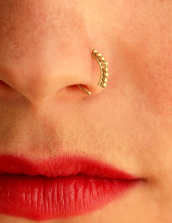 Buy Silver Nose Ring, Unique Nose Ring, Bohemian Piercing, Indian Nose Ring,  Boho Nose Ring, Tragus, Helix, Cartilage Earring, Gauge Selection Online in  India - Etsy
