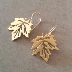 Gold And Silver Simple Leaf Earrings - Tejaani Jeweller