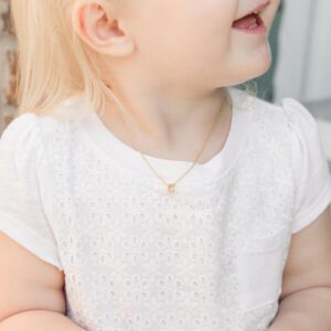 Gold Children's Personalized Initial Letter Necklace - Tejaani Jeweller